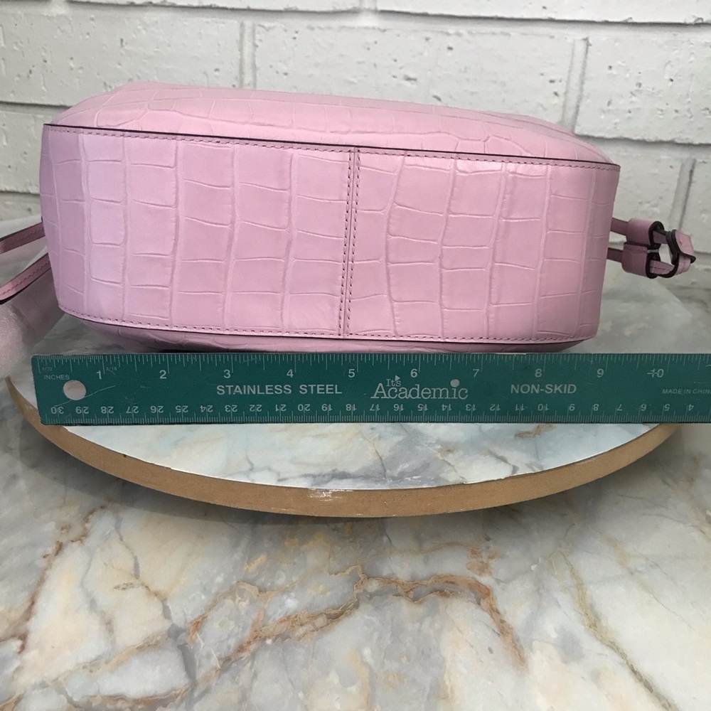 Kate Spade Purse Pink Croco Embossed Leather Dumpling Crossbody Bag KE475 New - Picture 13 of 16